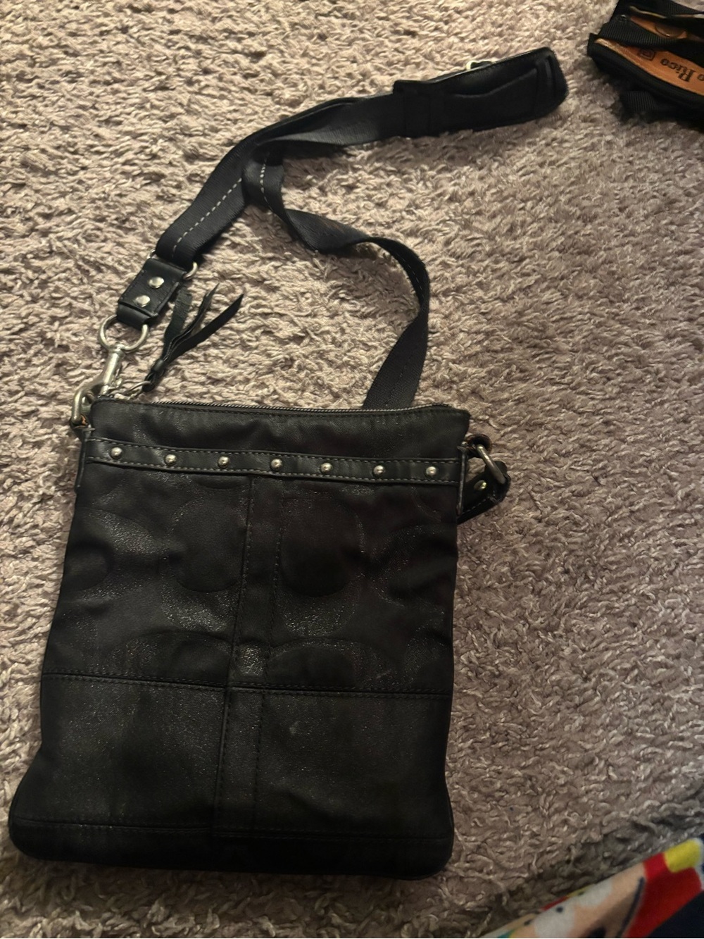 Coach Black Studded Messenger Crossbody Bag